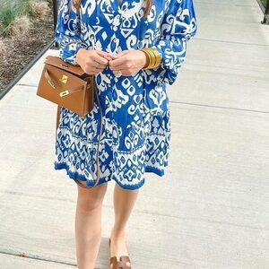 Zara long sleeved Mini ikat dress XL